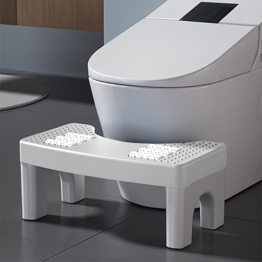 HASTHIP® Foot Massage Squatty Potty for Adults Elders 2 in 1 Bathroom Toilet Stool with 6 Foot Massager Rollers Anti-slip Bumps Surface Squatty Potty, 40x21x17cm HASTHIP® Foot Massage Squatty Potty for Adults Elders 2 in 1 Bathroom Toilet Stool with 6 Foot Massager Rollers Anti-slip Bumps Surface Squatty Potty, 40x21x17cm